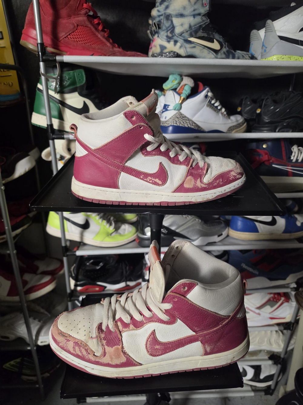 🔥 Worn! Skated! Nike Men's Dunk Size 11 High-Top Athletic Sneakers 'Sweet Beet'